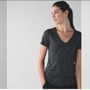 Lululemon What The Sport Tee Heathered Black NWT